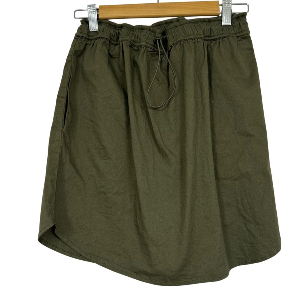 Sundry X Evereve Army Green Mini Skirt Womens 2 Fall Casual Gorpcore Cinch